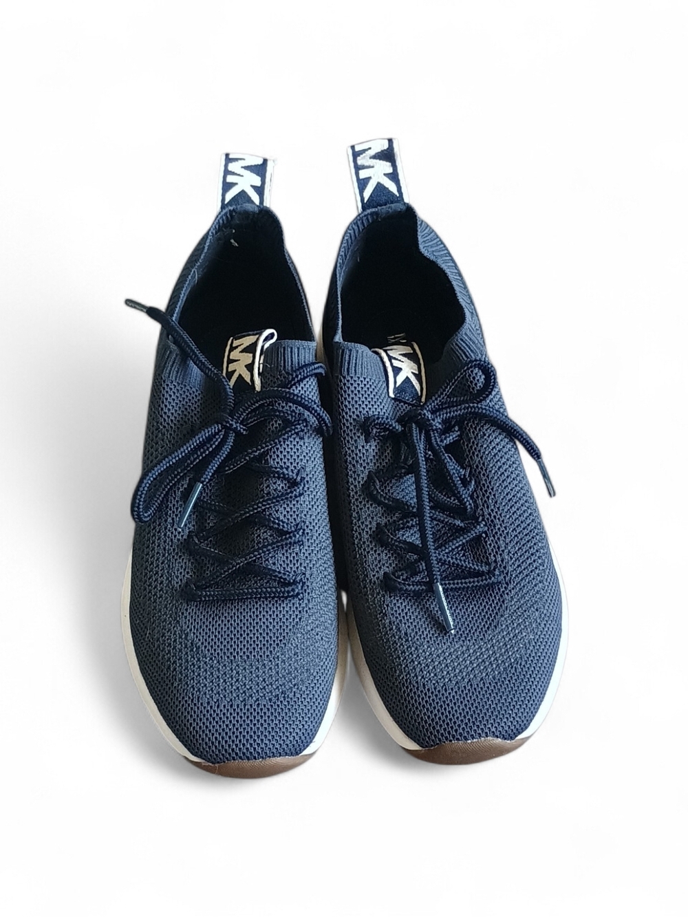 Michael Kors Navy Knit Lace-Up Sneakers Size 6.5.